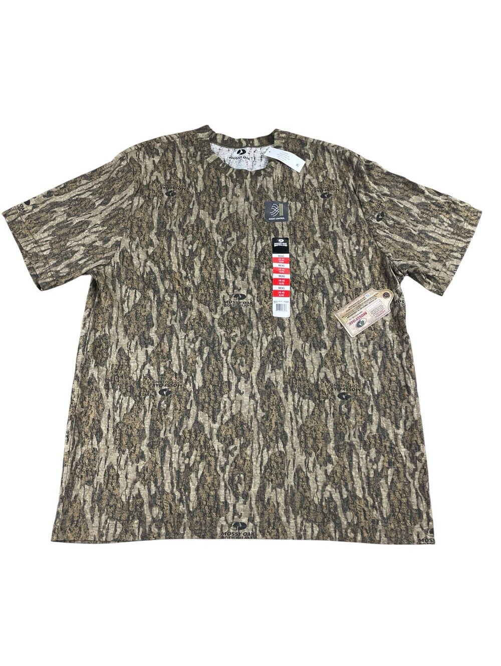 NWT Mossy Oak Bottom Lands Camo Tee Shirt Men's XL Scent Block Hunting